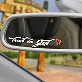 3X Trust in God Rearview Mirror Sticker, Christian Car Accessories, Car Stickers and Decals for Women, Cute Car Stickers, Mirror Decals, Valentines Day Gifts for Her