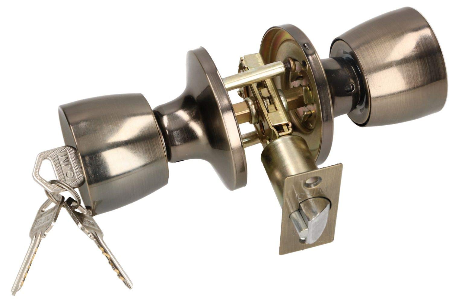 KOTARBAU Metal Door Knob Lock with Mortise Lock, Bronze, Oval Shape, Rust Resistant, 3 Keys, Cylinder, Mounting Screws, Home/Office Doors, High-Security Areas