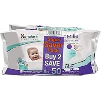 Himalaya Gentle Baby Wipes - 72 Pieces (Pack of 2)