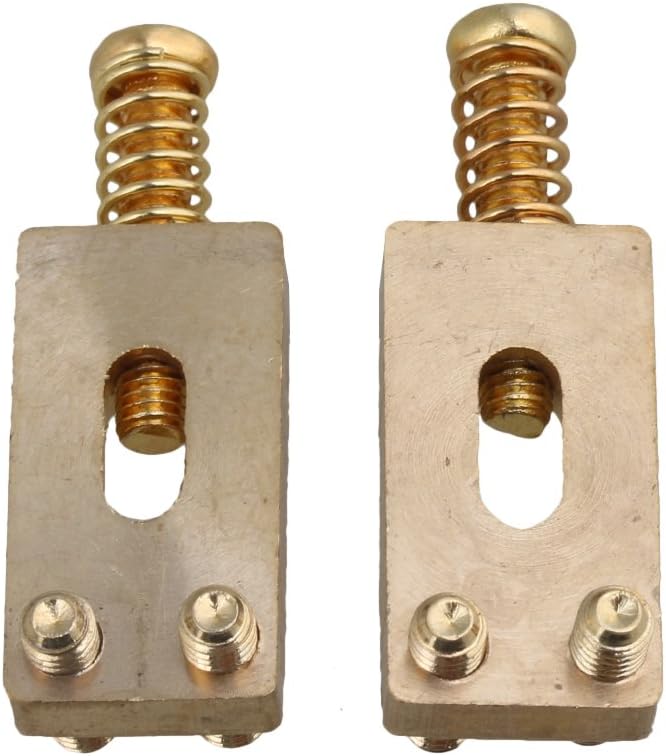 BQLZR 30x10x6mm Brass Gold Color Brass Saddle String Guitar Bridge with Wrench for Electric Guitar Pack of 6 - Image 4