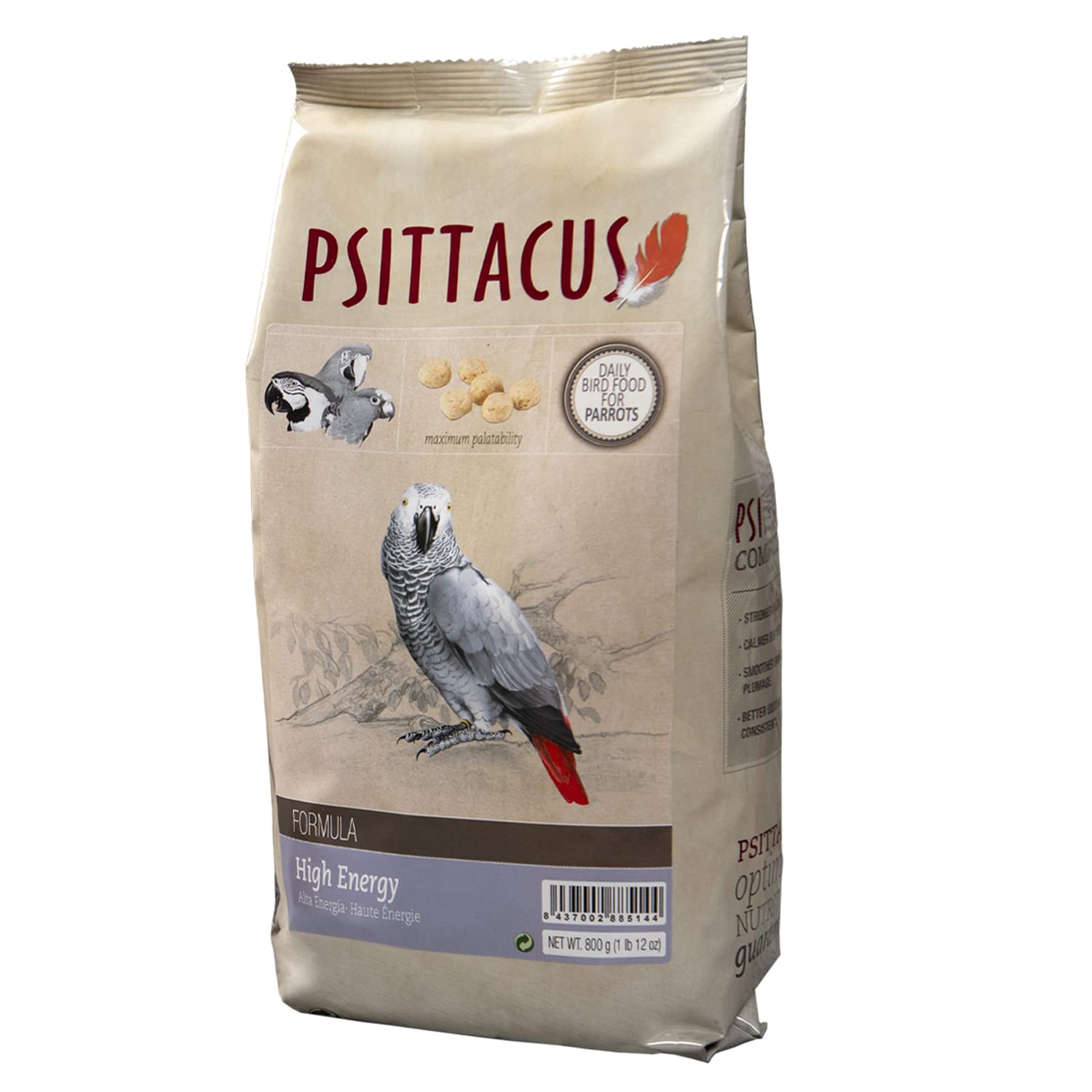 Psittacus Maintenance High Energy 800g (African Grey/Macaw/Senegal)