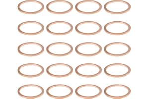 eMagTech 30x Copper Oil Pan Gasket 22x27x1.5mm 028103059A Compatible with Automotive Drain Plug Seal