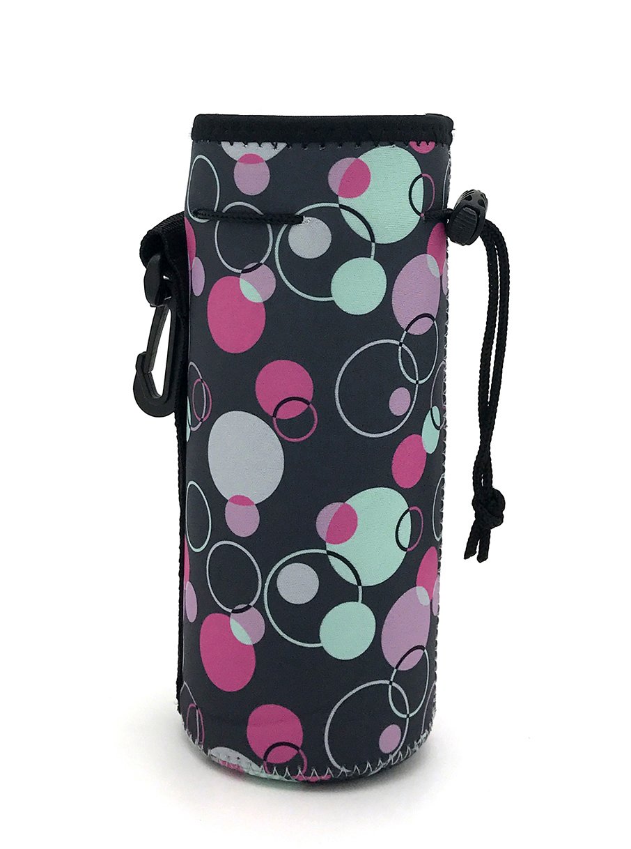 Wommty Neoprene 20Oz Insulated Water Drink Bottle Cooler Bottle Carrier Cover Sleeve Tote Bag with Carrying Handle and Plastic Backpack Hook (Bubble)