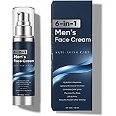 WAESKI 6-in-1 Face Cream for Men, Anti-Aging Moisturizer with Collagen, Hyaluronic Acid and Shea Butter, Reduces Wrinkles, Dark Circles and Puffiness, Men's Formula Daily Care 1.76 fl oz (1)