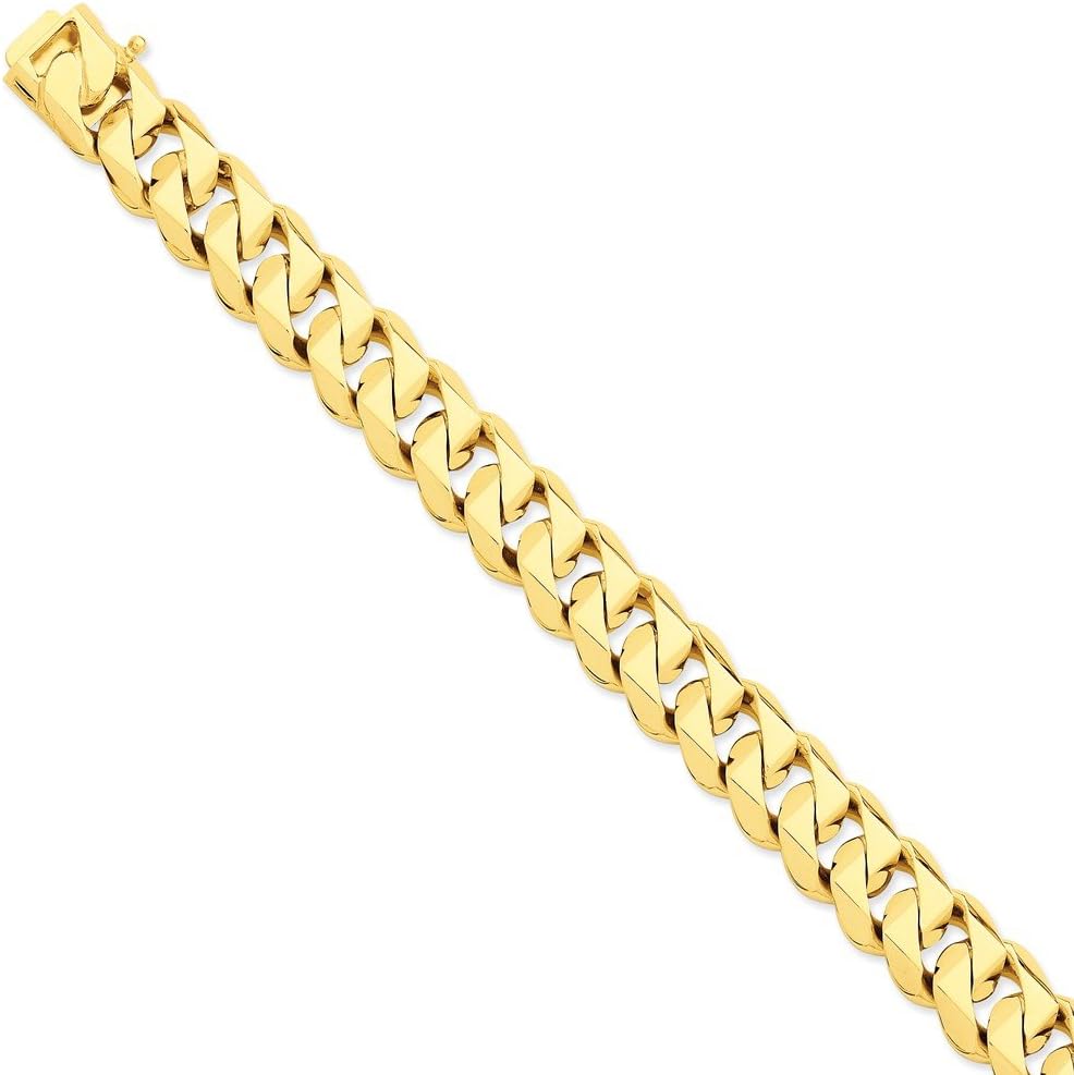Mia Diamonds 14k Solid Yellow Gold Hand Polished Traditional Link Necklace -20" (20in x 14mm)