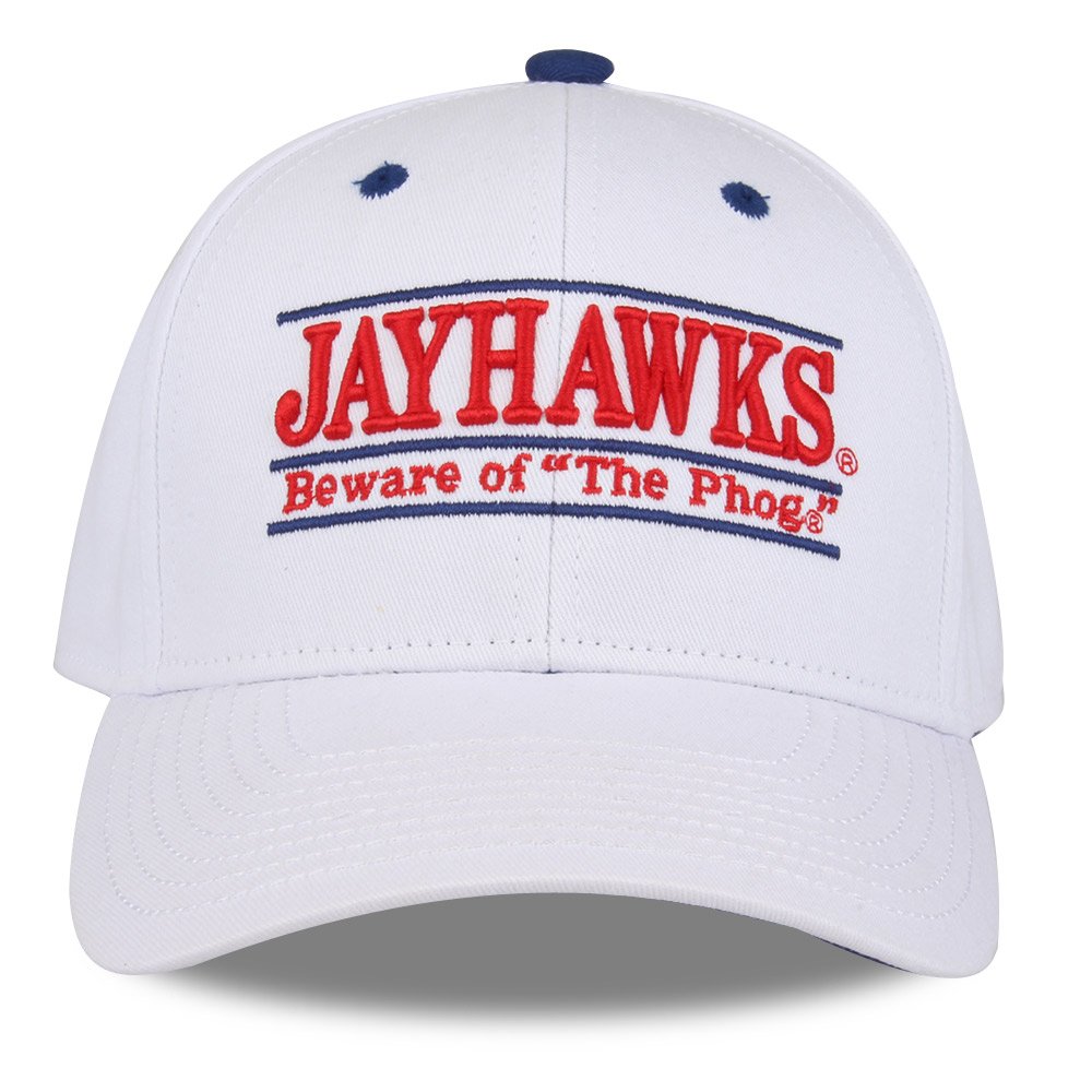 The Game NCAA Kansas Jayhawks Unisex NCAA bar Design Hat, White, Adjustable