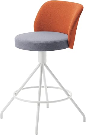 Amazon コクヨ ミーティングチェア コーデ K04 Wz Ed0t1 ミドルハイチェア 固定脚 背座回転 張りぐるみ クッションなし 座 ホワイトグレー 背 ソフトテラコッタ 脚 ホワイト 文房具 オフィス用品 文房具 オフィス用品