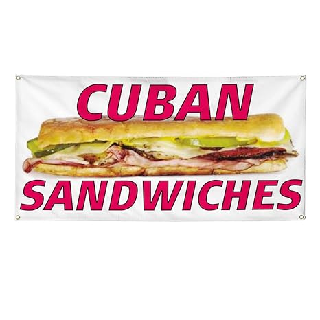 Amazon Com Vinyl Banner Sign Cuban Sandwiches 3 Food Beverage