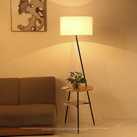 Wysm Floor Lamp Fabric Wood Wrought Iron 45 160cm Nordic Living