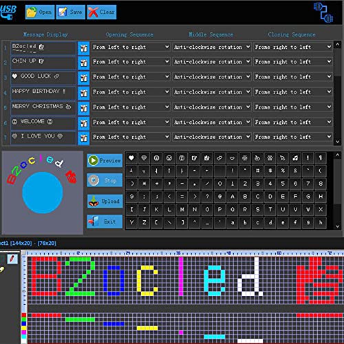 B2ocled LED USB Fan, New Creative Programmable USB-Powered Portable Fan, Mini Gooseneck DIY Message Fan for laptop and computer-Colorful Lights