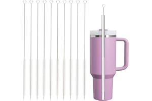 YOUCOX Straw Cleaner Brush for Stanley, 10Pcs Reusable Extra Long Straws Cleaning Brush for 14oz 20oz 30oz 40oz Stanley Mug, Cleaning Brushs for All Plastic, Glass, Stainless and Silicone Straw