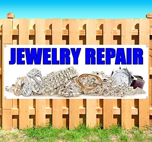 JEWELRY REPAIR 13 oz heavy duty vinyl banner sign with metal grommets, new, store, advertising, flag, (many sizes available)