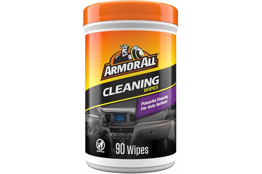 Armor All Car Cleaning Wipes, 90 Count Canister, Car Wipes | Lint-free car dashboard cleaner for dashboards, vinyl, clear pla