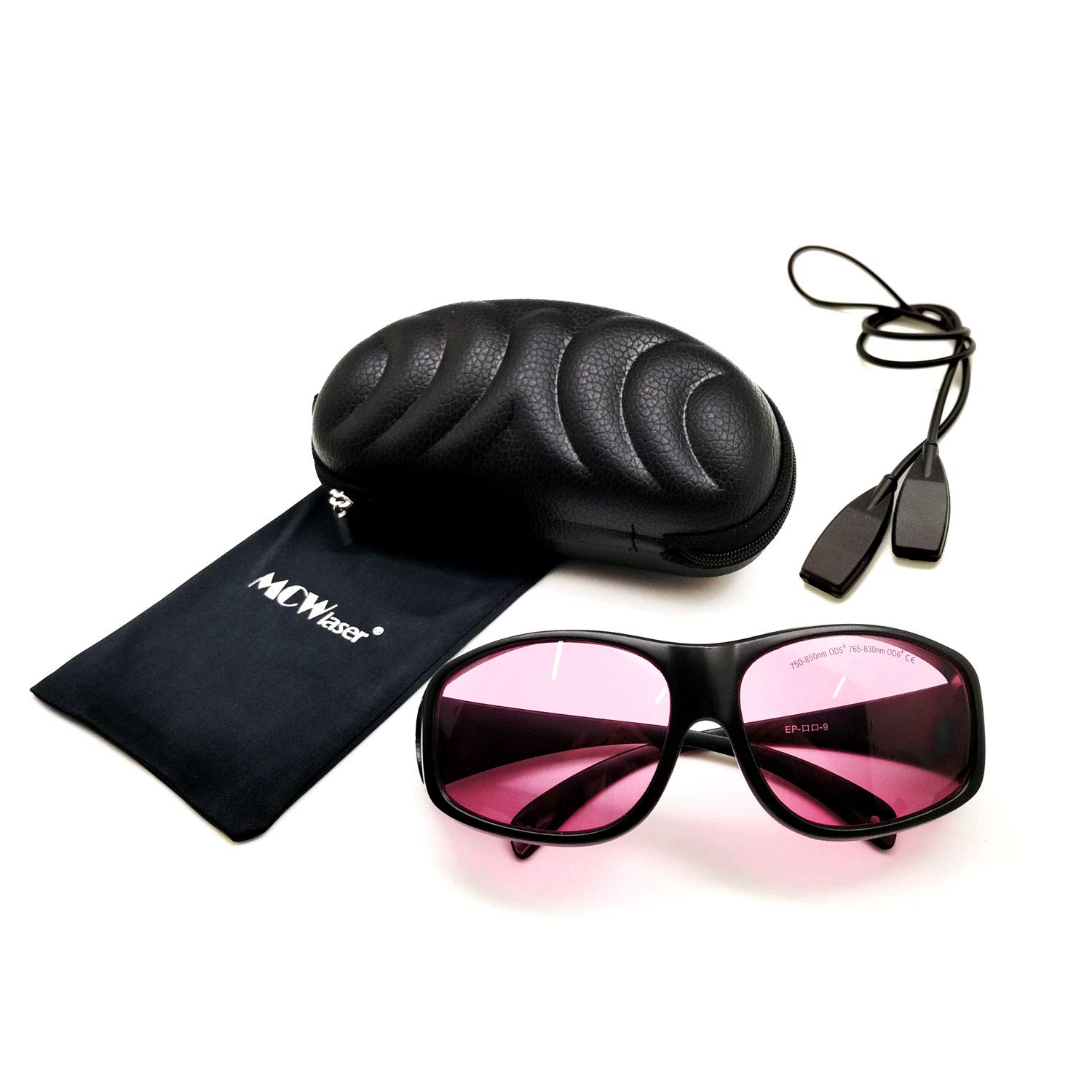 MCWlaser Laser Safety Glasses 750-850 & 765-830nm Protective Goggles Typical For 755nm 808nm Absorption Type EP-18 Style 9