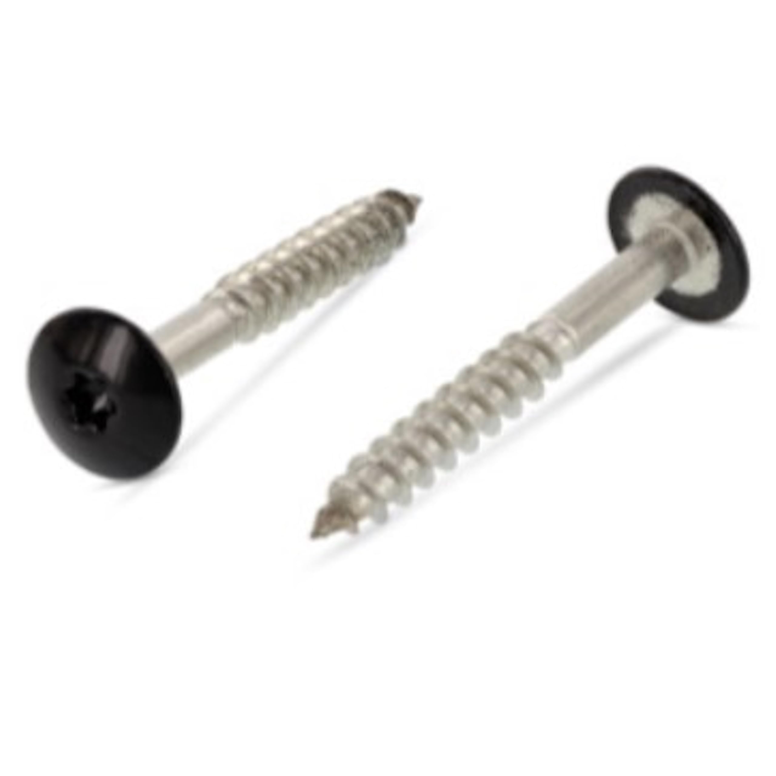 Idt Trade Trespo Wood Screws 4.8 x 25 mm Pack of 50 Stainless Steel A2 / V2A - Round-Headed Wood Screws with Hexalobular Socket - Rustproof - Powder Coated RAL 9005 Jet Black