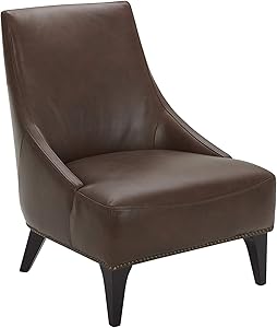 Amazon Brand – Stone & Beam Shorebrook Deep Leather Accent Chair, 27.6