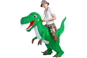 GOOSH Dinosaur Costume Adult, Halloween Inflatable dinosaur Costume Women Man Funny Blow up Costume Halloween Party Cosplay