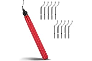 Nujzuir Deburring Tool Set with 11 M2 High-Speed Steel Burr Removal Replacement Blades BS1010 for 3D Printed Edges, Metal, Plastic, Wood, PVC Edges (11 Single-Species Blades)