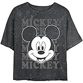Disney Womens Disney Characters All Name Women's Mineral Wash Short Sleeve Crop Tee