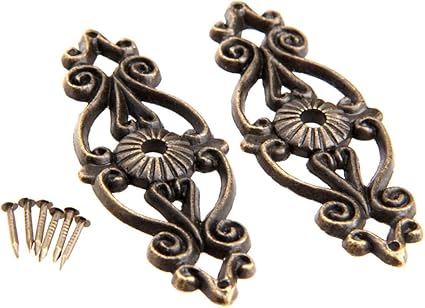 2St. Antike dekorative Eckhalterung für Möbel Holzkastenfüße Eckschutz