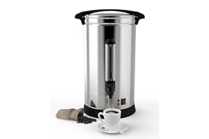 Coffee Urn,18L 120 Cups Large Commercial Coffee Maker,Silver Stainless Steel Coffee Dispenser with Dripless Faucet for Partie