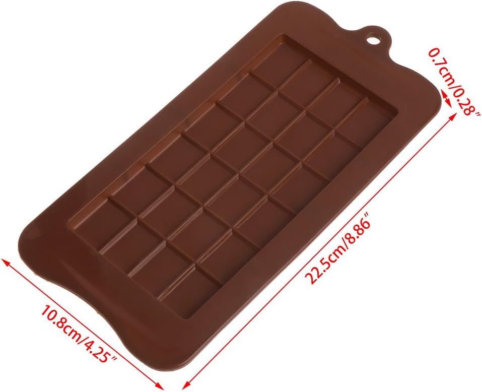 Kuangkk 24-Cavity Silicone Square Chocolate Bar Mold Cake Ice Sugar Soap Baking Mould Creative Decorating Tools