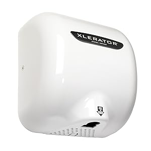 XLERATOR Excel Dryer XL-BW-ECO-1.1N Hand Dryer XLERATOR XL-BW-ECO Automatic, Surface-Mounted, White Thermoset (BMC) Cover, 110-120V with Noise Reduction Nozzle