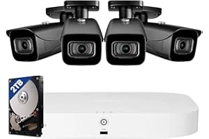 Lorex Fusion 4K Security Camera System w/ 2TB NVR - 8 Channel Wired Home Security System w/ 4 Metal Cameras - Motion Detection, Color Night Vision, Weatherproof, 105° Field of View Surveillance