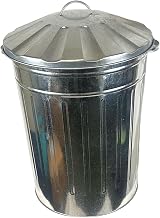 OptiProducts Metal Bin 90 Litre Galvanised Garden Rubbish Bin UK view 2