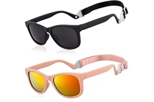 MAXJULI Baby Infant Sunglasses Safe, Soft, With Adjustable Strap 0-24 Months BPA Free 7002