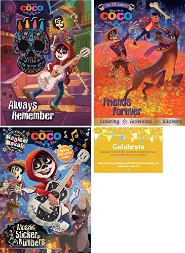 Disney Coco Coloring Experience Bundle, Disney Coco Coloring books  (Always Remember, Friends Forever: Coloring Activities Stickers and  Mosaic