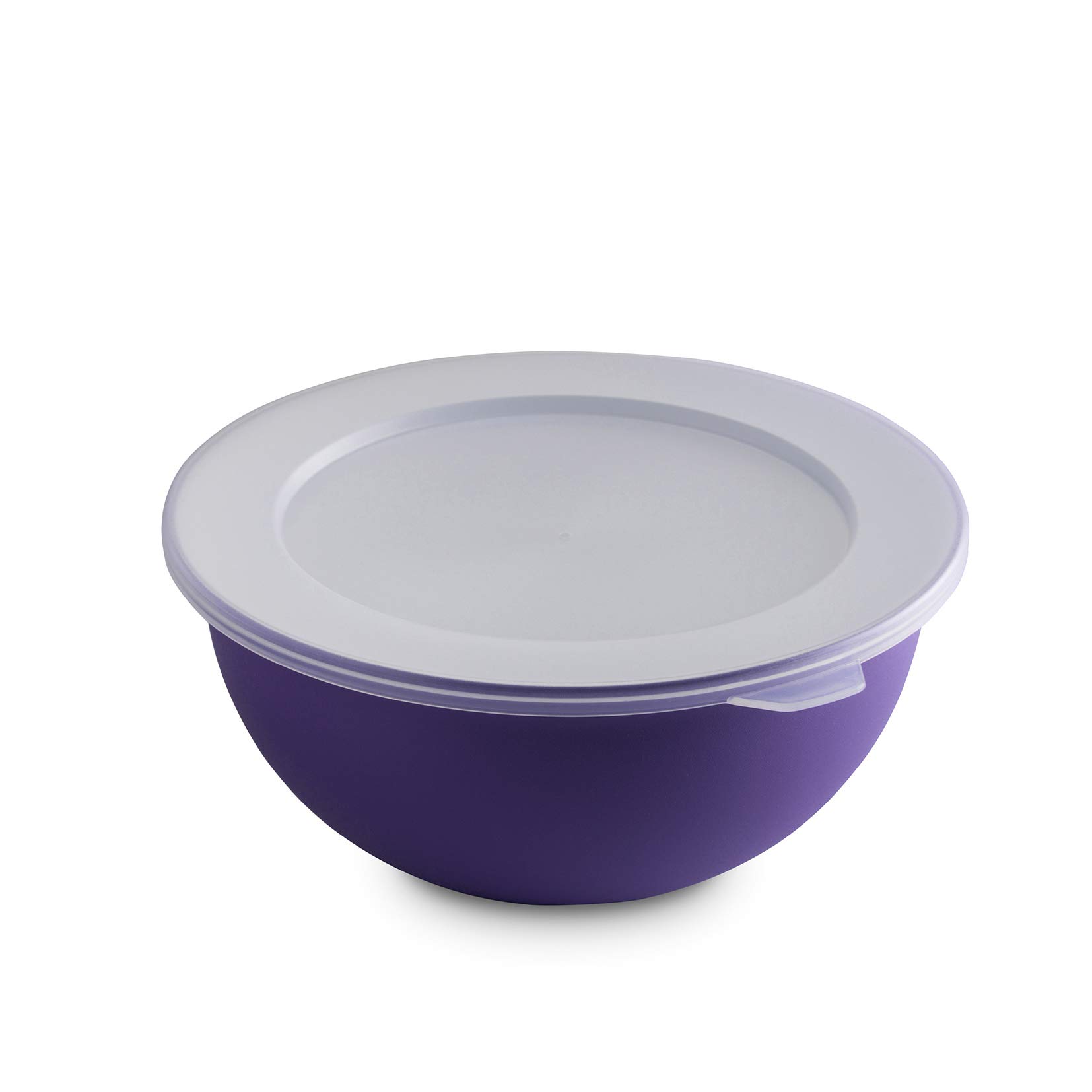 Omada Design Bowl+ Lid of 16,90 fl oz (1,5 Liters), Diameter 8,07 inch (20,5 cm), White Inside and Colored Outside, in Polypropylene