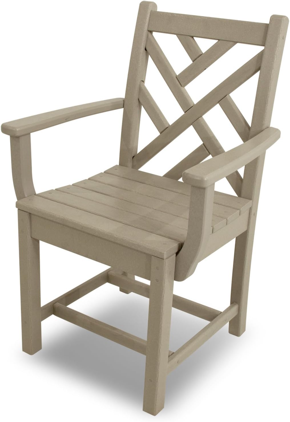 POLYWOOD CDD200SA Chippendale Dining Arm Chair, Sand