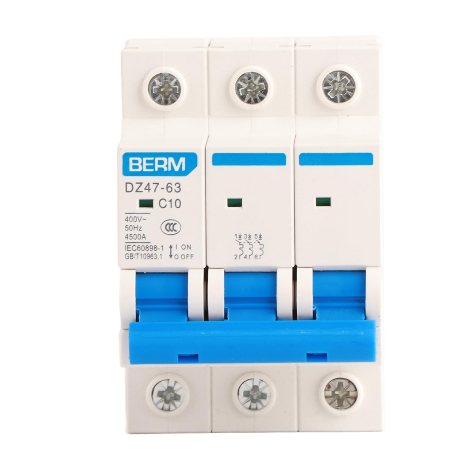 3 Pole DIN Rail MCB 400V Miniature Circuit Breaker for Solar Power Generation System with 3P Overload Protection