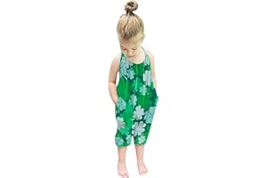RAISEVERN Baby Girls Halter Backless Romper Toddler Kid Jumpsuit Pants Clothes With Pocket Size 1-5T