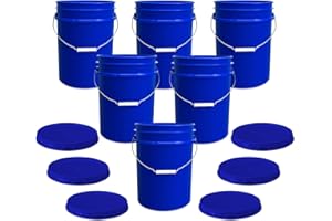 ePackageSupply 5 Gallon Blue Bucket Pail Container with Airtight Lid I Food Grade Bucket | BPA-Free I Heavy Duty & Durable | 90 Mil Thick Premium HPDE Plastic | 6 Count |Made in USA