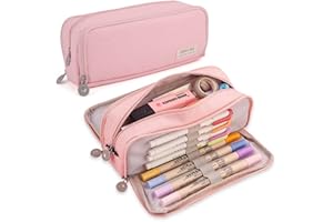 iSuperb Large Pencil Case 3 Compartments Pencil Pouch Big Capacity Pencil Bag for Kids Teen Girls Boys Student School Supplies Oxford Organizer Pen Bag Cosmetic Makeup Pouch