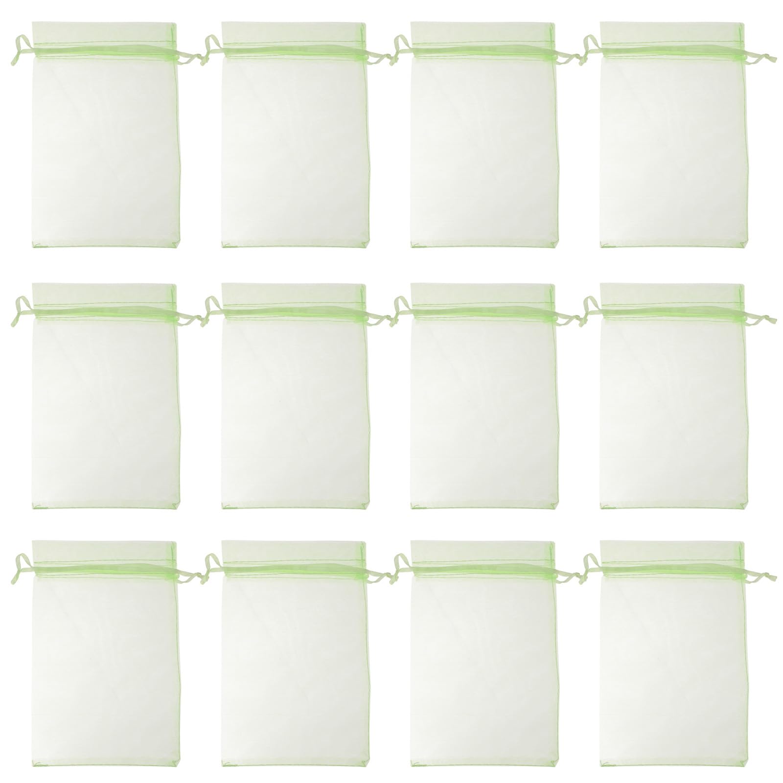 Healvian 100pcs Fruit Protection Mesh Bag Strawberry Plants Fruit Protection Netting Bags Fruit Covers Bags Reusable Mesh Bag Garden Breeding Bag Drawstring Mesh Bag Grape Nursery Bag Green