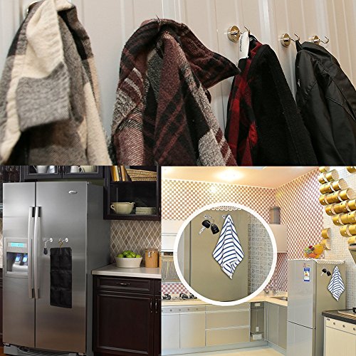 Magnetic Hooks, OUHL Powerful 40LB/10LB Heavy Duty Magnet Hook Hanging Keys Tools,Perfect for Kitchen Garage Home Work Office Space (2 Piece D25 + 2 Piece D16) - Thumbnail 3