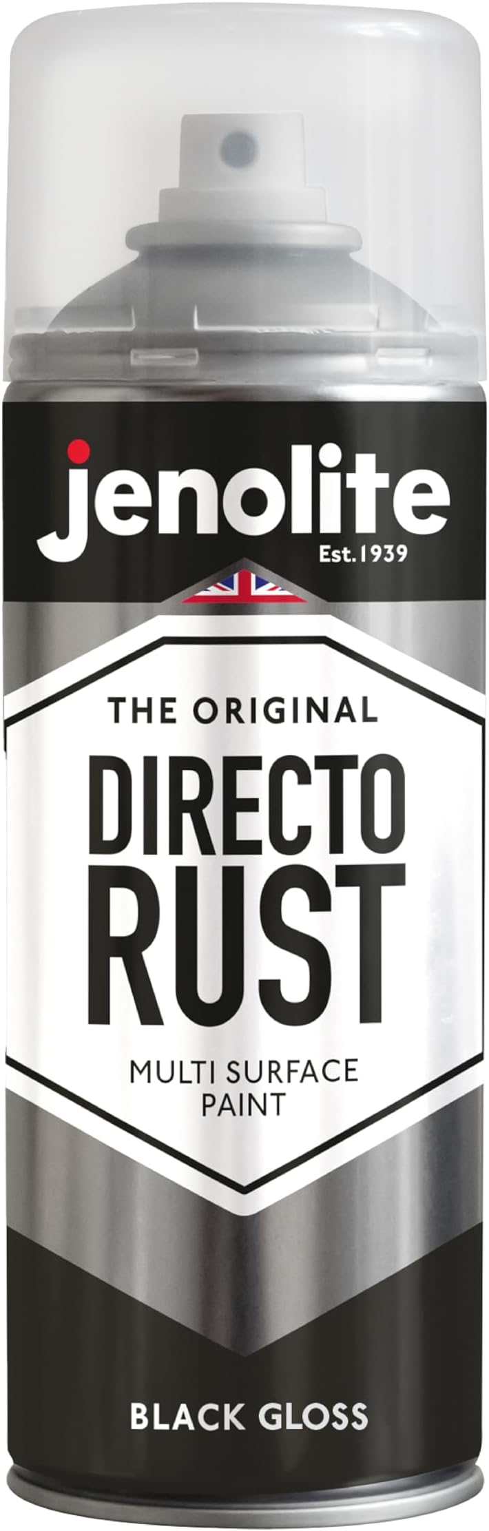 JENOLITE Directorust Gloss Spray Paint Black 400ml Metal Wood Plastic Ceramic