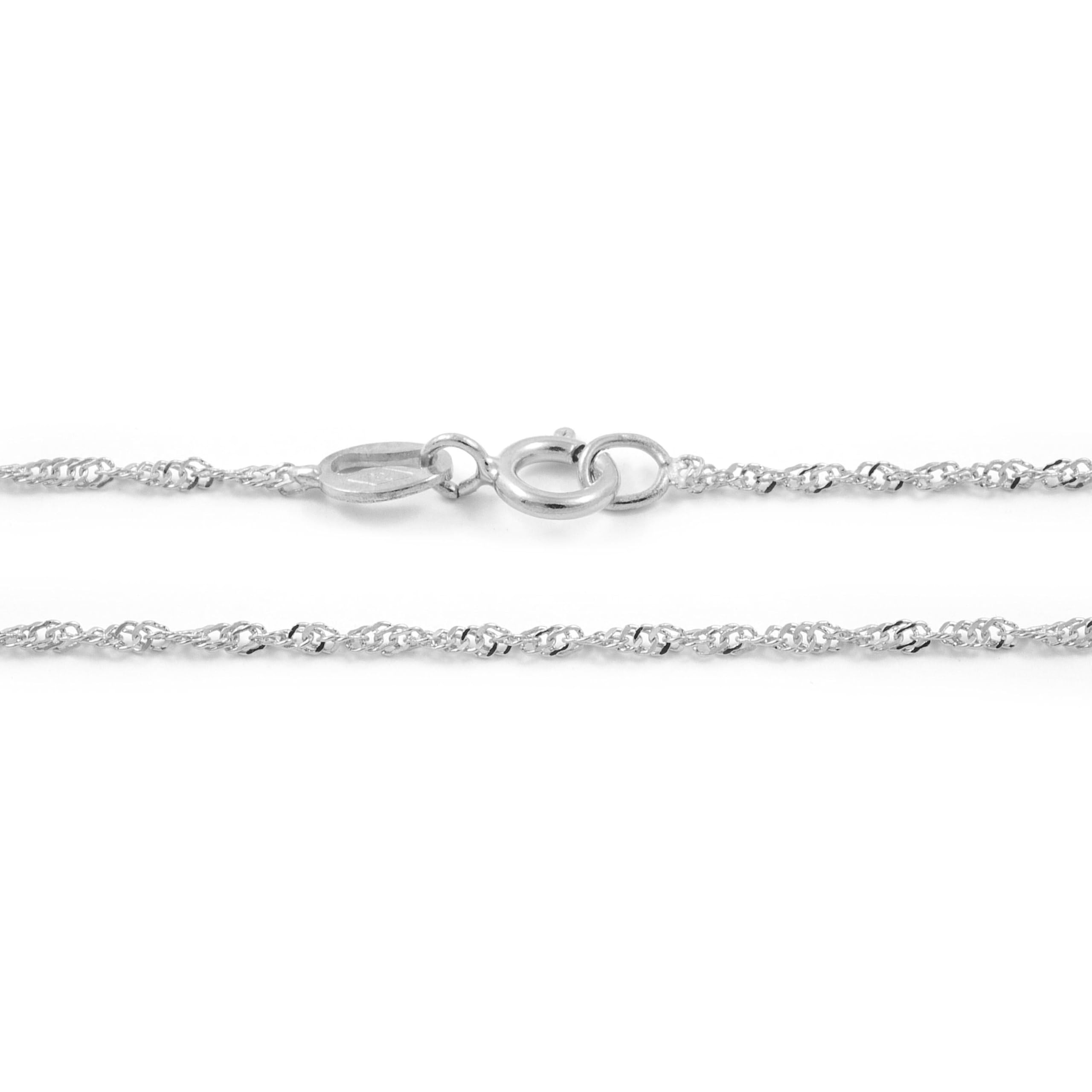 Monde Petit 18ct White Gold Singapore chain (50 cm)