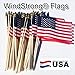 Lot of -50-4x6 Inch Double Sided US American Hand Held Stick Flags Spear Top WindStrong Made in the USA