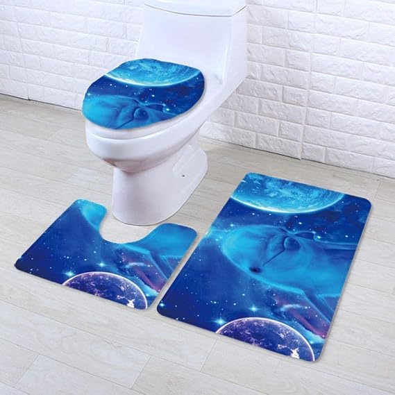 XIRUN Marine Toilette dreiteiliges Badezimmer Set Wohnzimmer Teppich