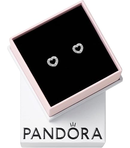 Amazon.com: PANDORA Elevated Heart Stud Earrings - Timeless