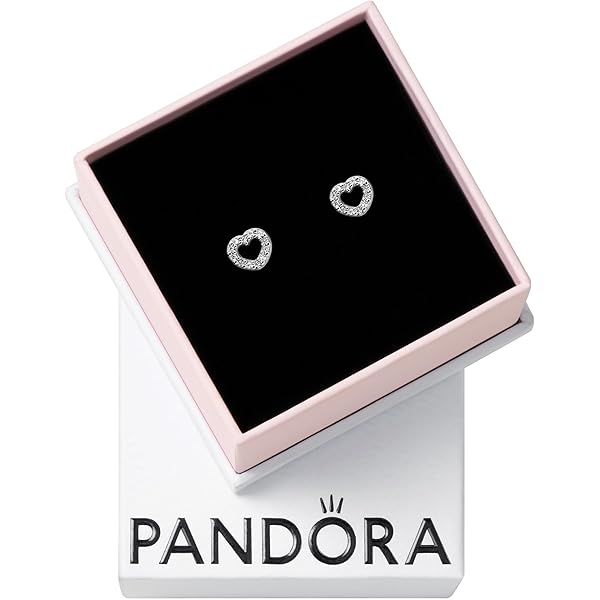 Amazon.com: PANDORA Elevated Heart Stud Earrings - Timeless