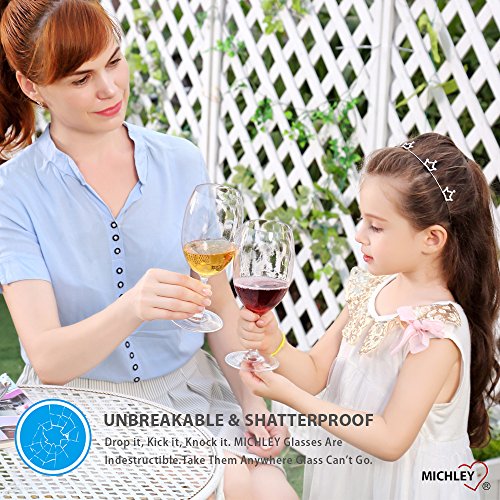 MICHLEY Unzerbrechlich Tritan-Kunststoff weinglaeser, rotwein trinkglas, gläser fur Camping Party, BPA-frei 570 ml… – Bild 6