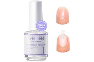 GELLEN Nail Dehydrator for Acrylic and Gel Nail Polish Prevent Lifting, 15ml Acid-Free Nail Prep Dehydrator Base Varnish Manicure Bonder Liquid for UV Gel Supplies Set Home Salon Use