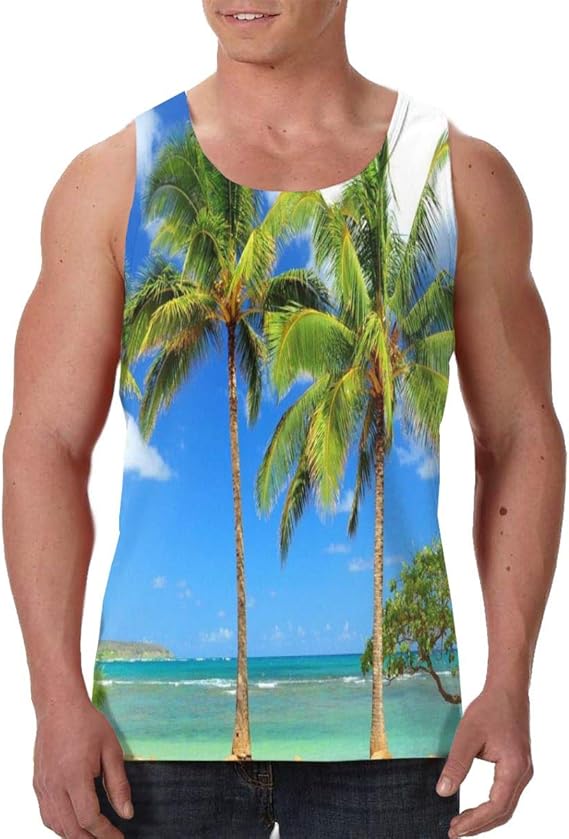 Amazon Co Jp ハワイ 3dベスト メンズ フィットネス トレーニング ジム バック タンクトップ ユニークなスタイルを持っています 服 ファッション小物