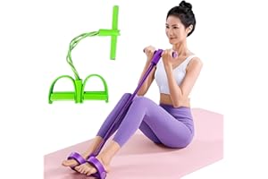 21 Fitness Resistance Bands-4 Tube Pedal Ankle Puller,Pedal Resistance Band with Handle,Resistance Bands,Strength Training, T