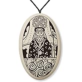 Touchstone Pottery Saint Brendan Porcelain Medal on Braided Cord | Patron of Sailors & Mariners